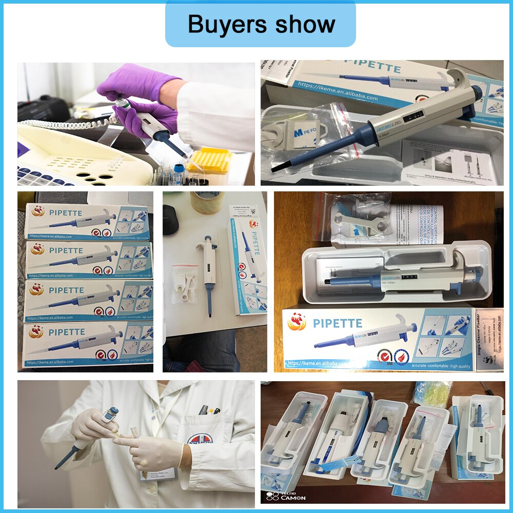 Laboratoriepipette 0.1-10ml enkanals digital mikropipette justerbar pipeta-labutstyr i plast med pipettespisser