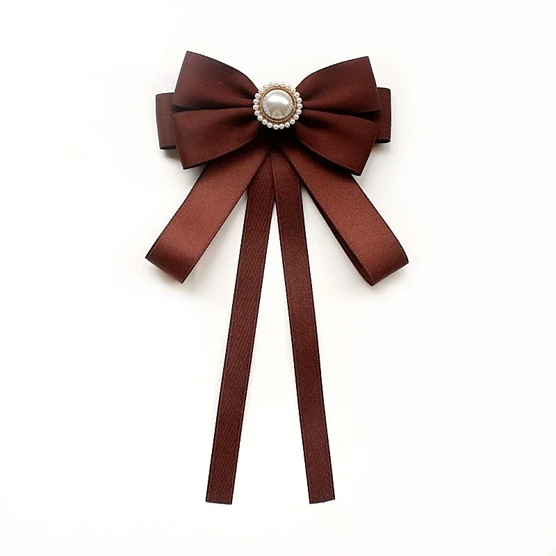 Retro Stof Strikje Strass Parel Kraag Pinnen voor Vrouwen Britse Stijl Handgemaakte Strik Stropdas Sieraden Accessoires: Rood