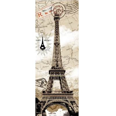 paris mønster selvklebende vinyl kjøleskap klistremerker veggmaleri årgang kjøleskap klistremerke dørdeksel kjøkken møbler dekor: En / 60 x 150cm