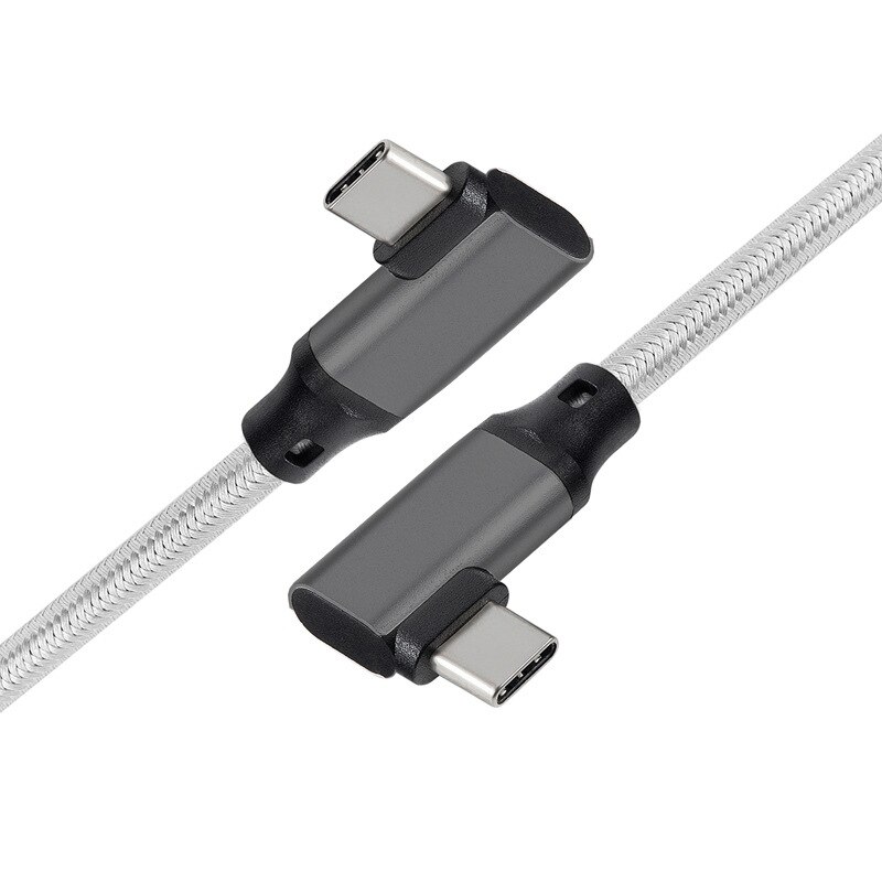 Extensor de Cable de carga de 3,1 W, Cable USB 100 macho a USB-C, doble codo, extensión de datos, 10Gbps Gen2 tipo C, Reversible: gray / 5m