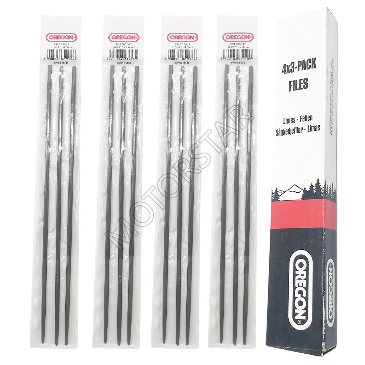 Oregon rund motorsågsfil 200 × 4.0mm 7/8 × 5/32 " p /n 70504t filningsslip