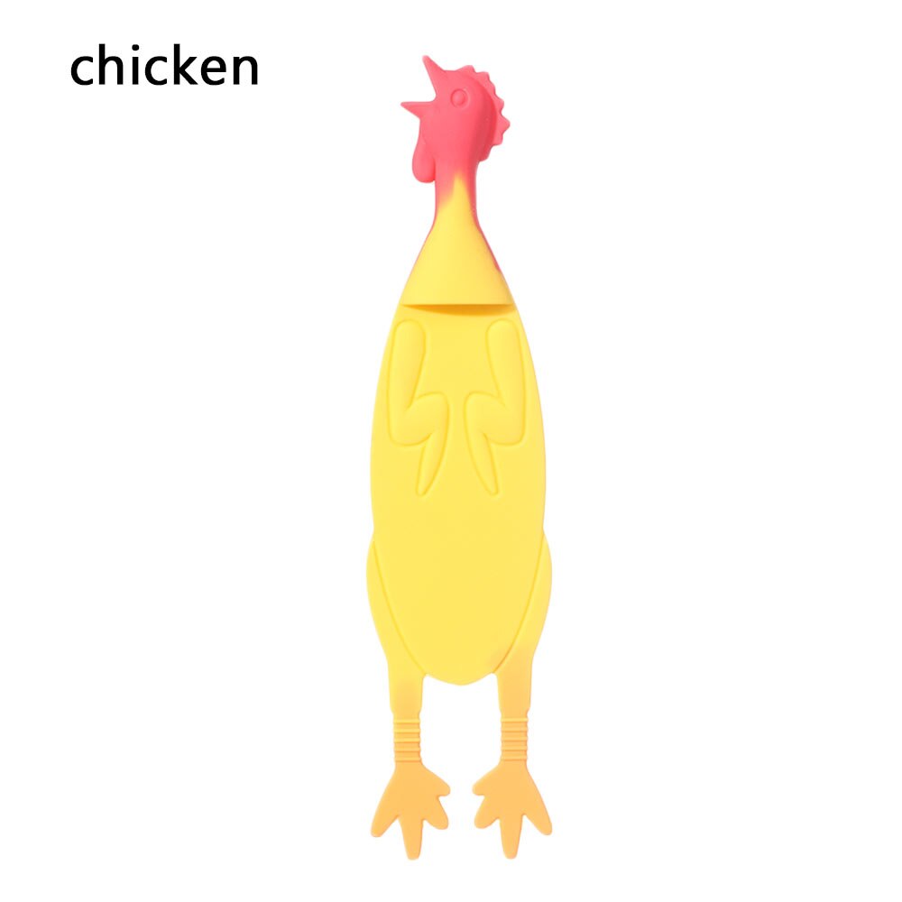 Cute 3D Animal Bookmarks Cartoon Crocodile Hippopotamus Book Markers Carrot Chicken Page Holder for Reading: chicken
