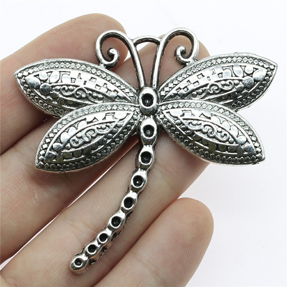 Wysiwyg 2Pcs Charms Dragonfly 60X58Mm Antieke Hanger Fit Vintage Tibetaans Zilveren Kleur Diy Handgemaakte Sieraden