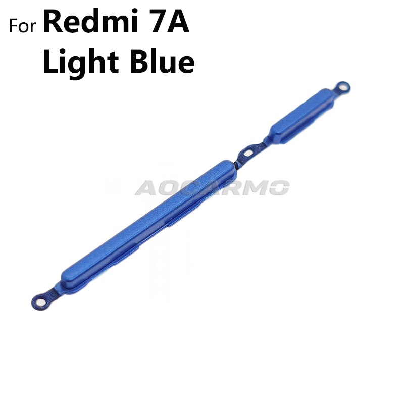 Aocarmo Voor Xiaomi Redmi 7 7A Power On Off Knop + Volume Up Down Schakelaar Side Key Vervanging Deel: For 7A Light Blue