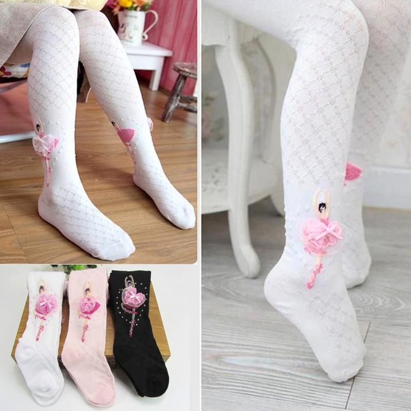 Cotton Tights For Girls Cute White Princess Dance Children Pantyhose Ballet Girls Tights Elastic Baby Girl Stockings For 1-9 Yrs