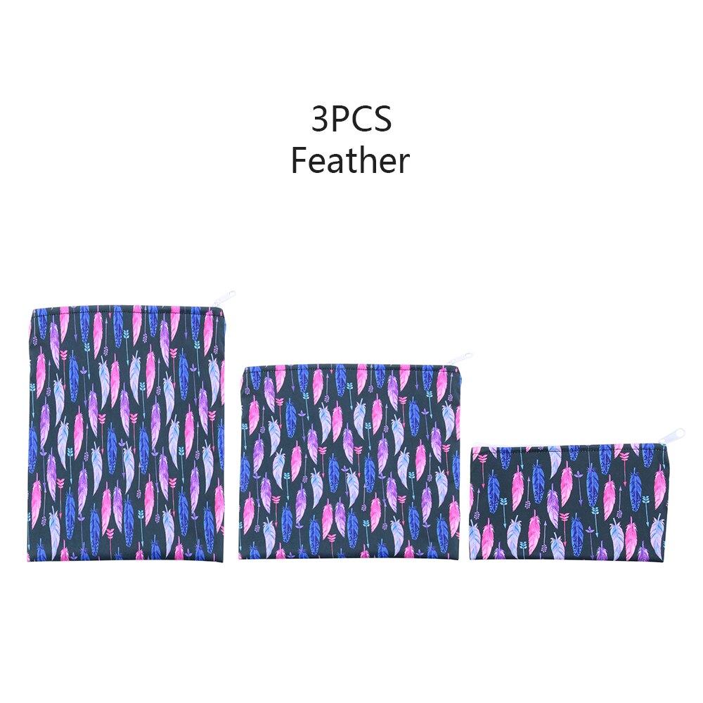 Bolsas de tela impermeables reutilizables para sándwich, bolsa de almacenamiento de alimentos para pan, suministros de cocina para el hogar, accesorios de almacenamiento de viaje y acampada, 3 piezas: Feather