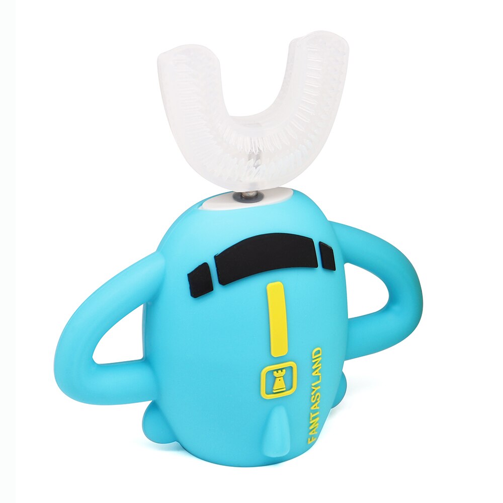 Elektrische Kinderen Brushtooth U/C Siliconen Zachte Borstel Hoofd High-Efficiency 360 Graden Schoonmaken Kinderen Tanden: Blue-Airplane