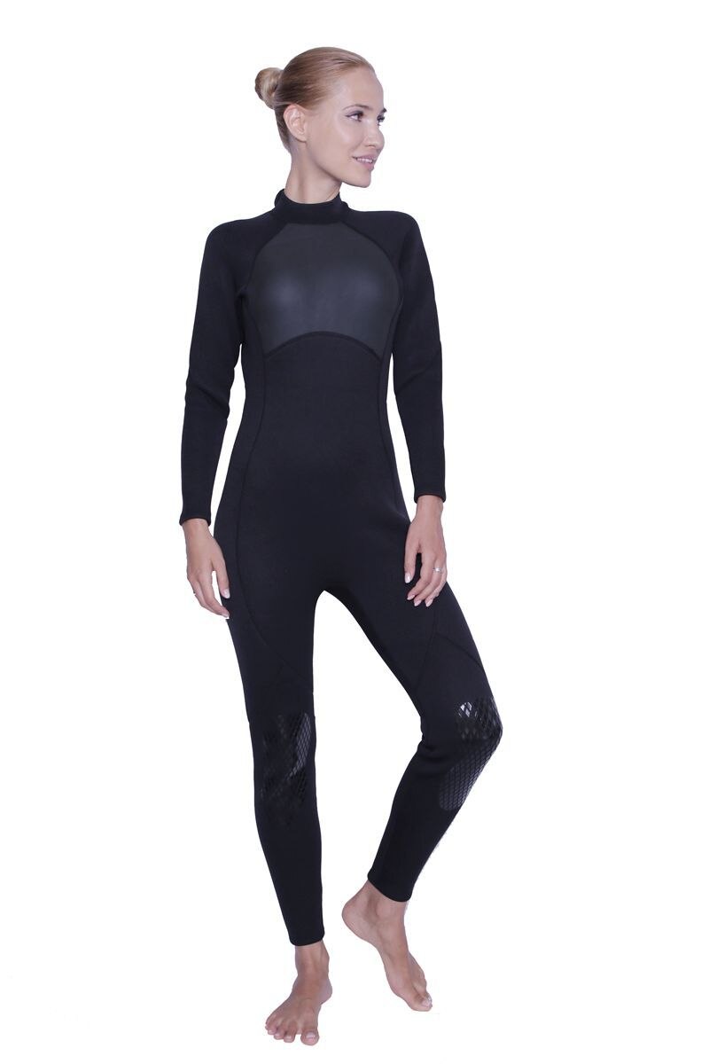 3mm kombinezon neoprenowy męski jednoczęściowy ciepły kombinezon damski z długimi rękawami odporna na zimno para Snorkeling Surfing kostiumy kąpielowe: Women / M