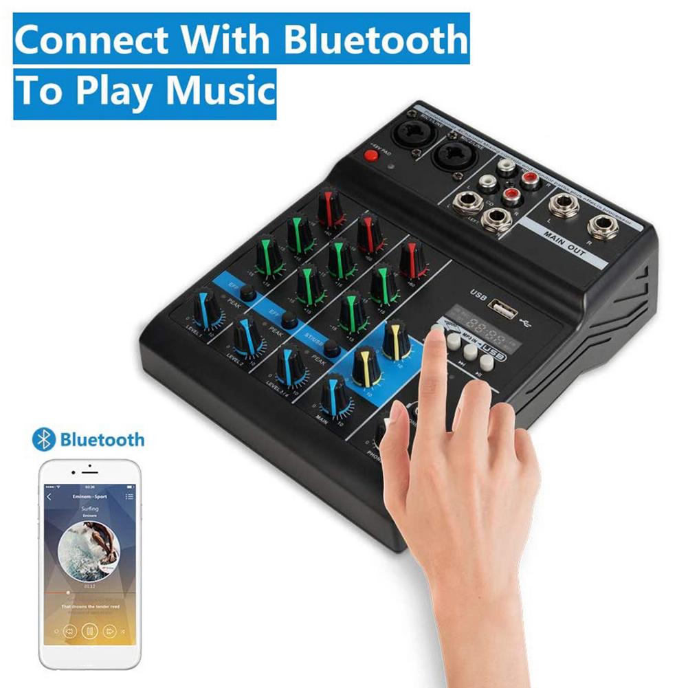Mini Portable Audio Mixer With USB DJ Sound Mixing Console MP3 Jack 4 Channel Karaoke 48V Amplifier For Karaoke KTV Match Party