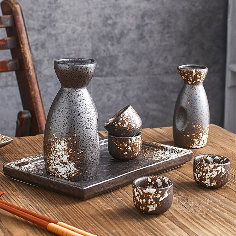 Sake Set Japanese Traditional Japanese Sake Cup Set Hand Painted Porcelain Pottery Ceramic Cups Crafts Wine Glasses