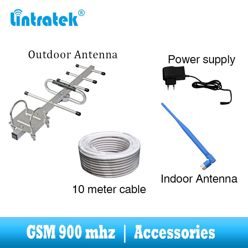 Lintratek amplificateur de Signal GSM 900mhz amplificateur de communication de signal cellulaire GSM 900 voix et appel 2G répéteur + antenne Yagi