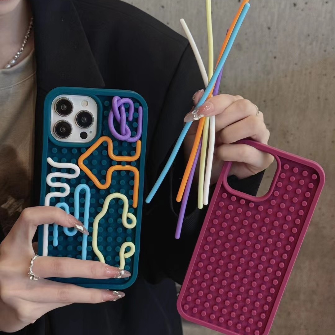 Coque de téléphone à motif drôle, étui en Silicone antichoc pour iPhone 15 Pro 12 13 14 Pro Max, mignon Funda, DIY bricolage