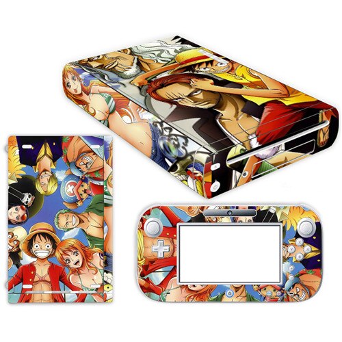 Anime One Piece Luffy Skin Sticker for Nintendo Wii U Console Cover with Remotes Controller Skins For Nintend wii u sticker: YS-WIIU-0081