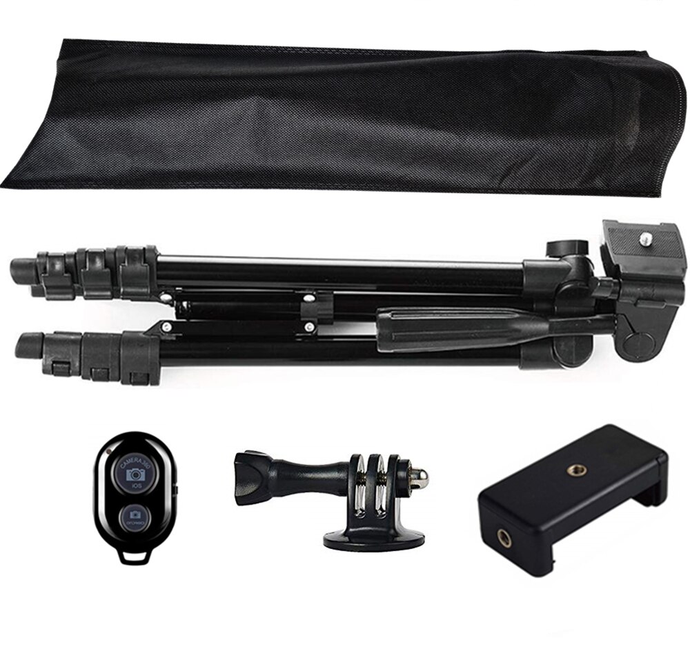 Camera Statief Stand Voor Telefoon Met Afstandsbediening Houder Stand Cam Dslr Mount Voor Gopro Action Camera Monopod: Black