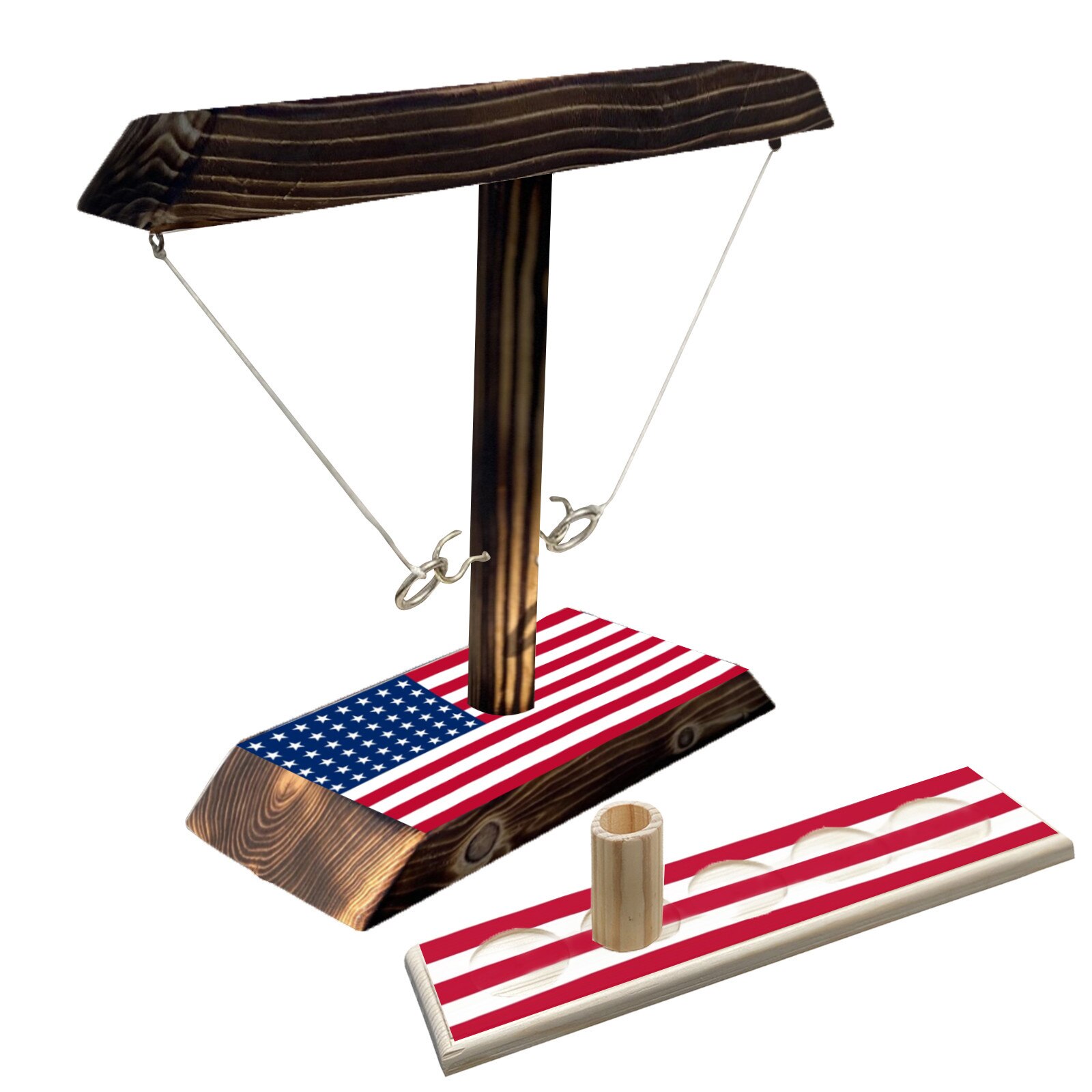 Independence Day Handmade Wooden Ring Toss Hooks Fast-paced Interactive Game For Bars Home Party Toys
