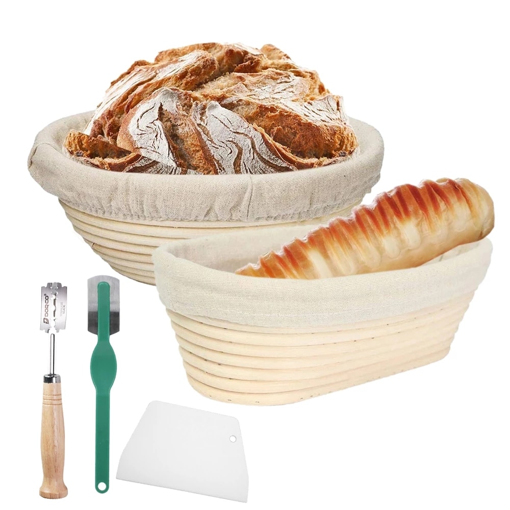 Rund / oval naturlig rotting gjæringskurv brød banneton deig kurv rotting massesikring bevis kurver rotting diy verktøy