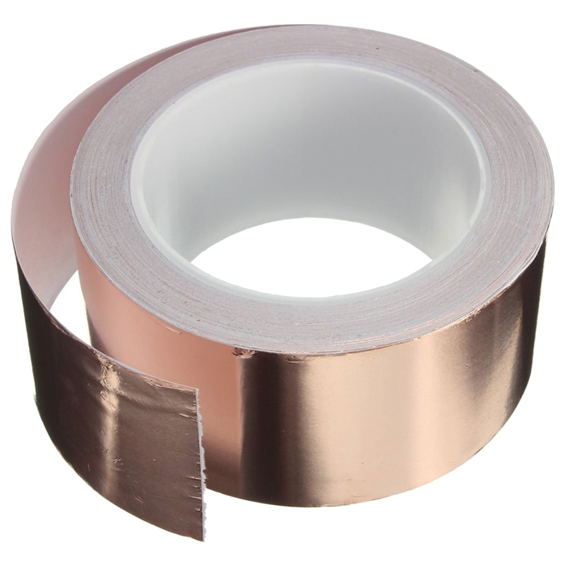 Kopparfolietejp -  (50mm x 20m)  - emi skärmande ledande lim för målat glas, papperskretsar, elektriska reparationer: Default Title