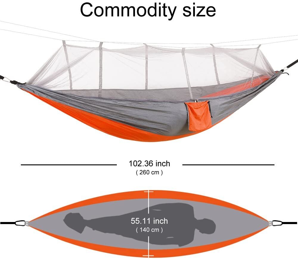 Mosquito Resistant Portable Hanging Tent Outdoor Camping Garden Hammock 1-2 Person Insect Net Strength Sleep Swing