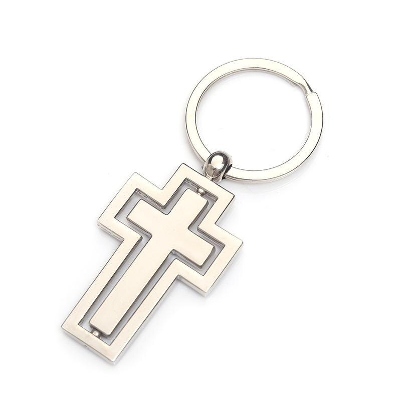 Crucifix jesus cross nøglering til kvinder mænd nøglering taske vedhæng bil styling nøglering kristne smykker tilbehør