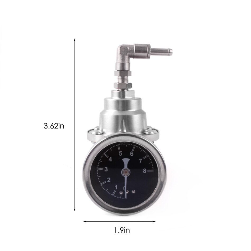 Universal Adjustable Fuel Pressure Regulator Tomei Type with Original Gauge and Instructions Motocycle Parts: Black