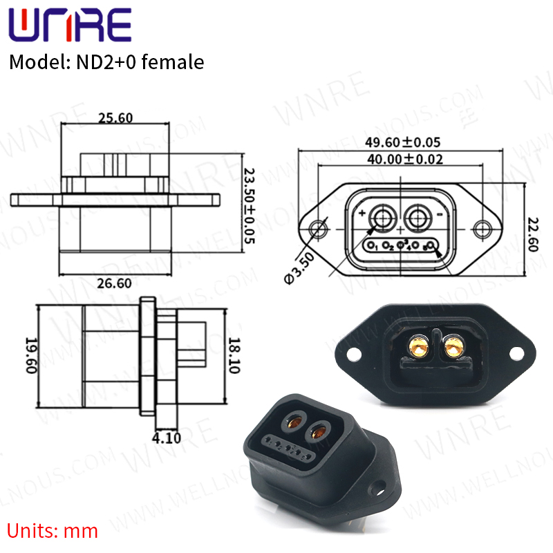 Scooter Socket E-Bike Battery Connector 30-50A IP67 2+5 2+0 Waterproof Plug Electric Bike Charging Port Cable Plug Batteries: MULTI / 5-9Pcs