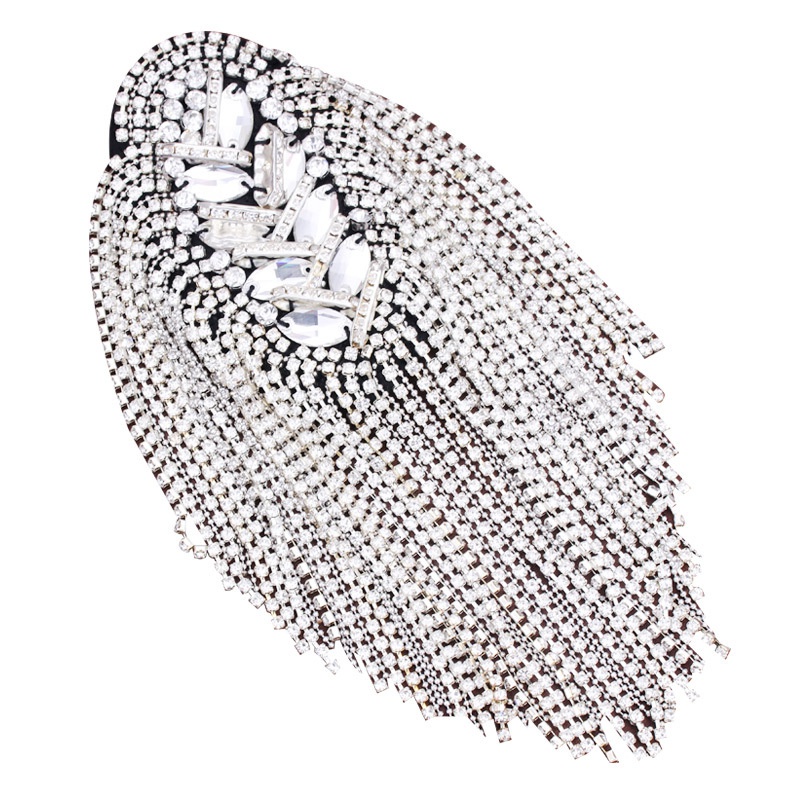 1PCS Handmade Shoulder Jewelry Tassel Rhinestones Epaulettes Clothing Accessories Brooch Epaulet Shoulder Brooches