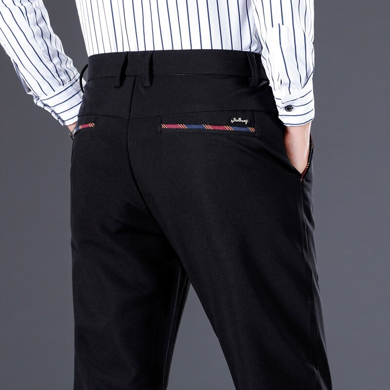 Knappe formele broeken veelzijdige herenbroeken zakelijke broeken in de herfst: Zwart / 34