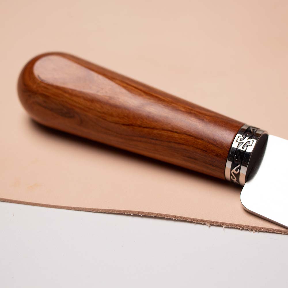 Sharp Leather Skiving Knife Cutting Knife Tools DIY Leather Craft Safety Leather Cutting Knife with Wooden Handle DIY Tool