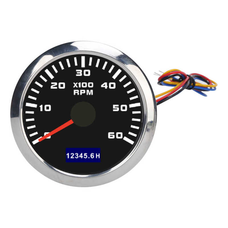 Tacho Meter Wasserdicht Boot Gauge für Lkw für Auto für Boot: black