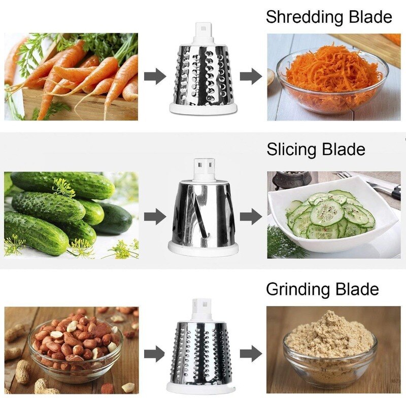 Trancheuse Swift rotative Mandoline multifonctionnelle 3 en 1 râpe à légumes, hachoir à fromage et noix, broyeur