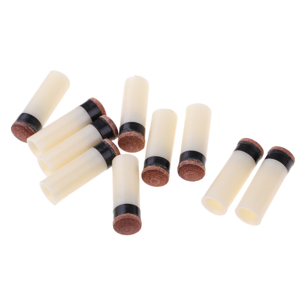 10 Pieces Slip-On Pool Billiard Cue Tips Snooker Stick Ferrules 10mm