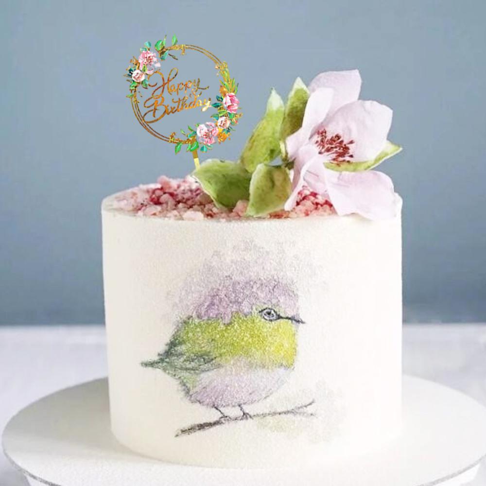 Acryl Gelukkige Verjaardag Cake Topper Resuable Hart Letters Guirlande Anniversary Topper Cupcake Dessert Decor Feestartikelen