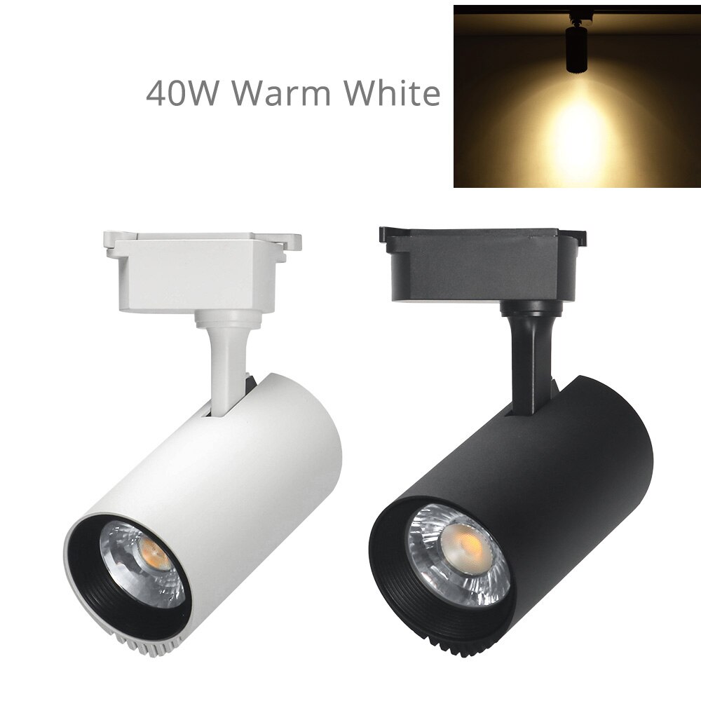 Moderne Spoor Licht 40W LED Aluminium Rail Spots Lamp Kleding Winkel Winkel Showroom Rail Spot Light 110 V/ 220 V/230 V/240 V: 40W Wram White / Black