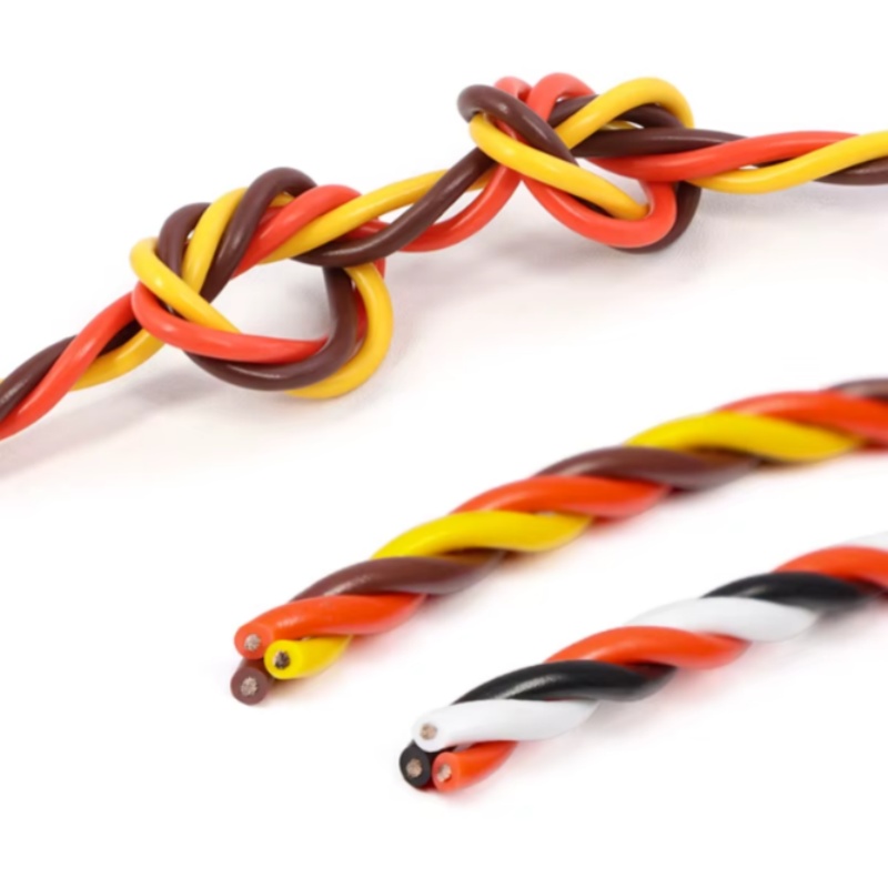 5/10/20m- trådig servoförlängningskabel 30/60 -kärnig 3 -vägs jr futaba tvinnad tråd 22/26 awg för rc-modellflygplanstillbehör