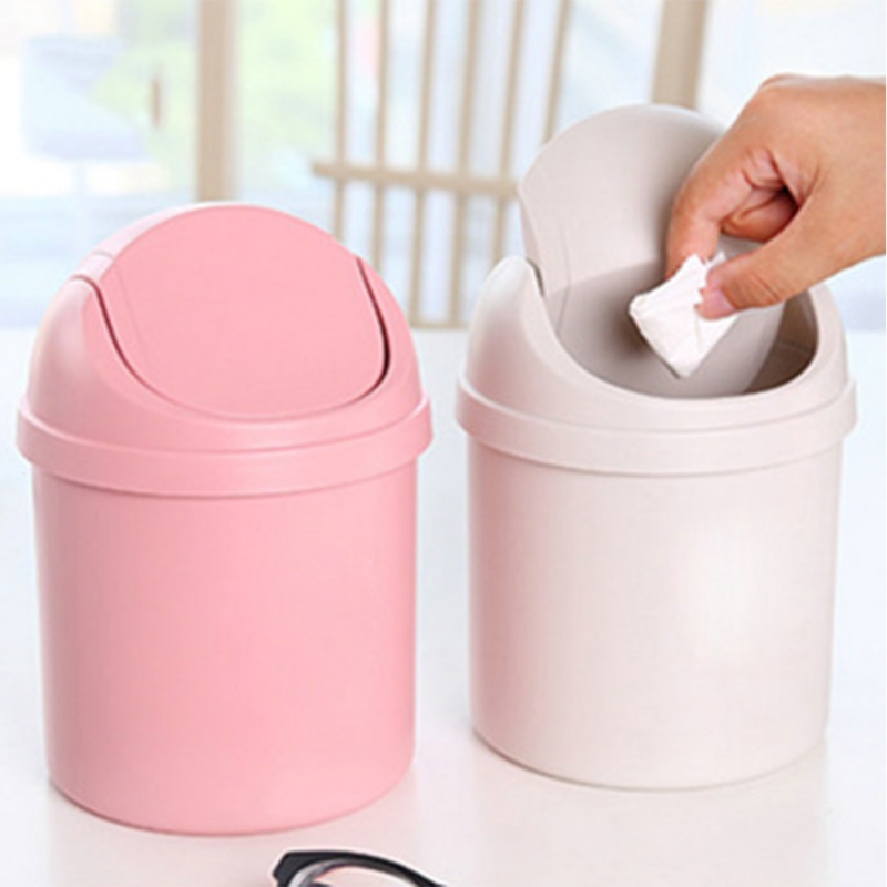 Mini Small Waste Bin Desktop Garbage Basket Home Table Plastic Office Supplies Trash Can Dustbin Sundries Barrel Box