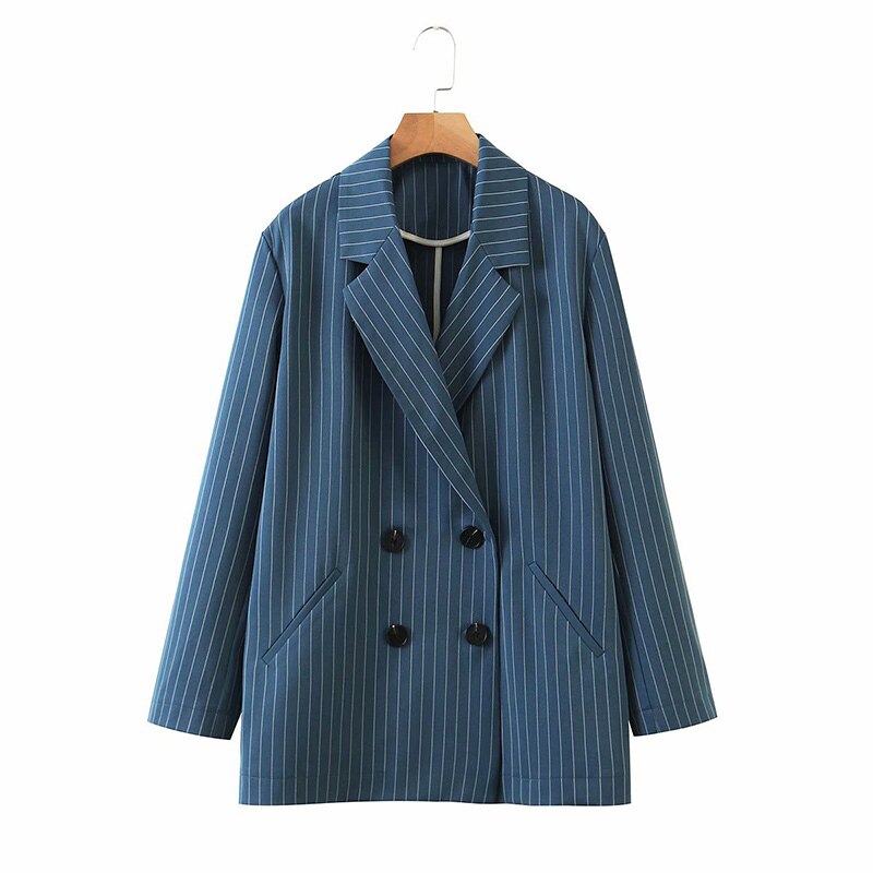 Striped Work Female Pant Suits 2 Piece Set for Women Blazer Jacket & Trouser Office Lady Casual Suit Spring Autumn: only  Suit / M
