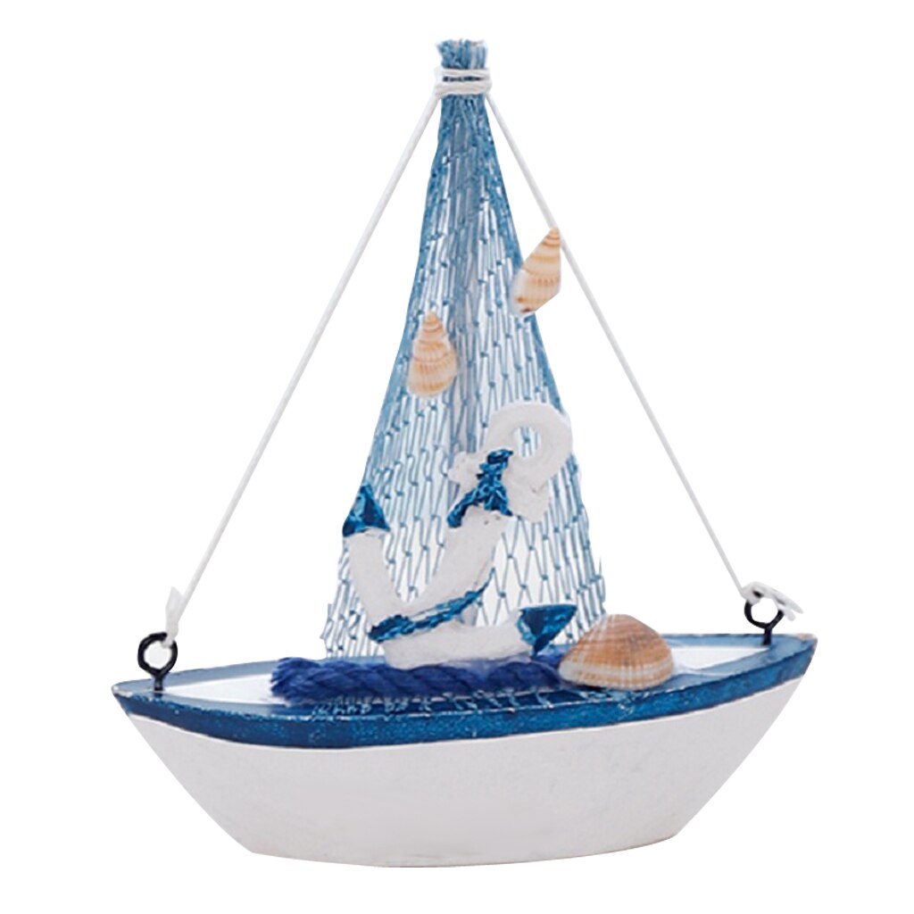 Retro Wooden Mediterranean Style Boat Model Nautical Decoration Game Collection Cards: Violet