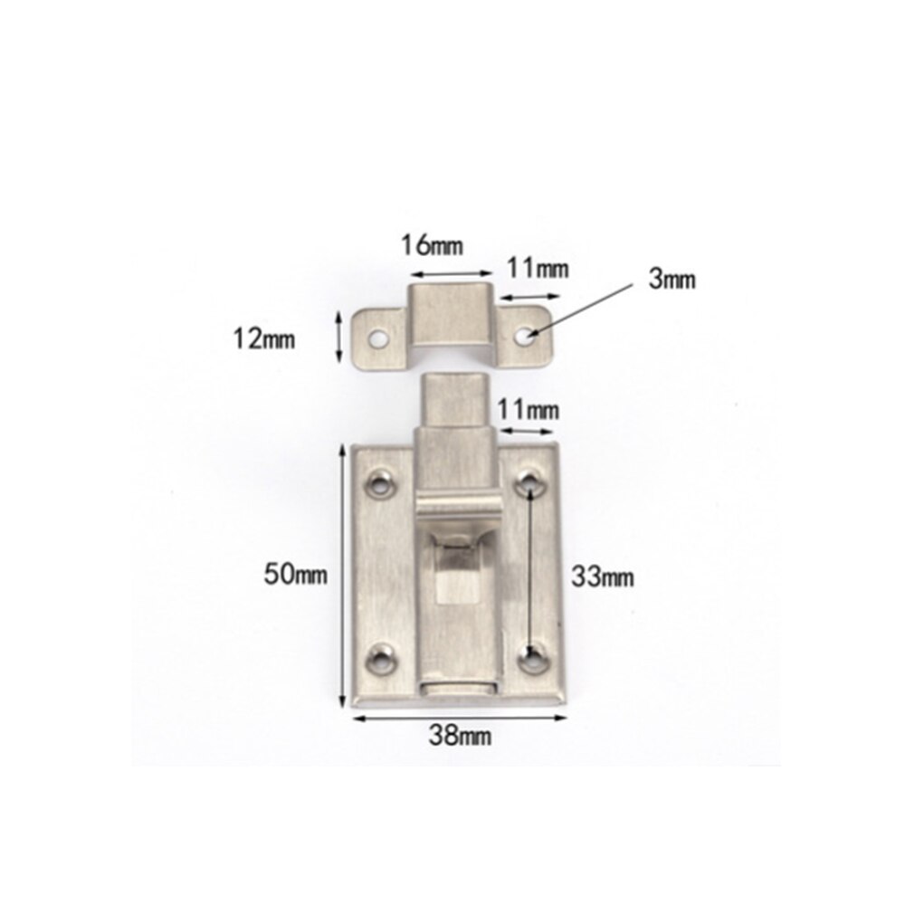Stainless steel 2 inch 3 inch 4 inch small latch Security door mounted door latch Bathroom latch door buckle: 2 inches