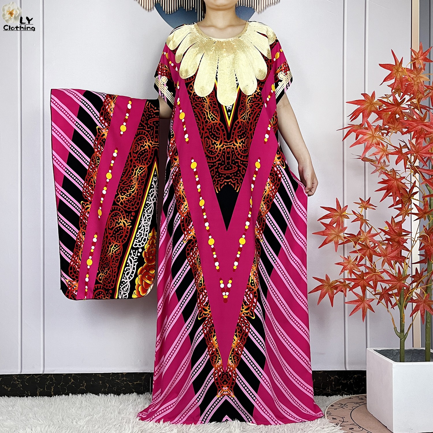 Vestidos maxi de algodão solto com lenço de cabeça para mulheres muçulmanas, vestidos casuais muçulmanos, manga curta, estampa floral, kaftan africano, islamismo, novo, verão: Verde