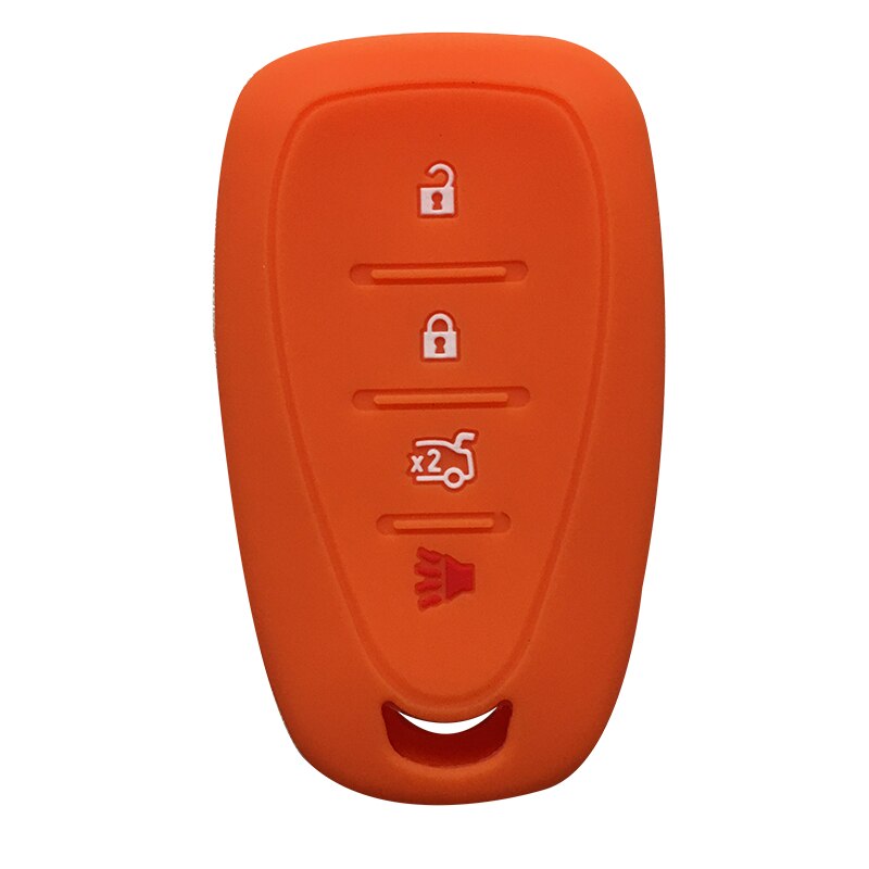 Silicagel autosleutelhoesje voor chevrolet sleutel afstandsbediening hoesje chevrolet camaro cruze malibu hoesje voor sleutelhanger alarm: Oranje