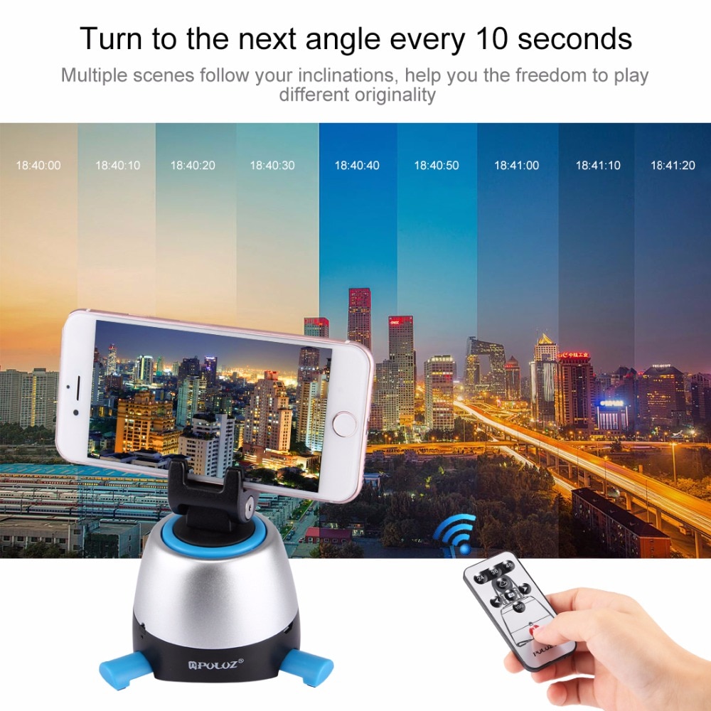 PULUZ Tripod Head Gimbal Panoramic Camera Time Lapse 360 Photography Timelapse DSLR Round Pan+Control Remote Kits Smartphones