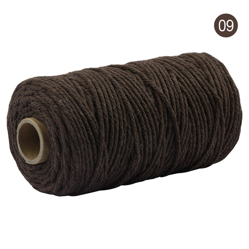 Cordon coloré 100% coton de 3mm, cordelette pour macramé artisanal, accessoire décoratif pour de mariage, 100 mètres/rouleau: color 09