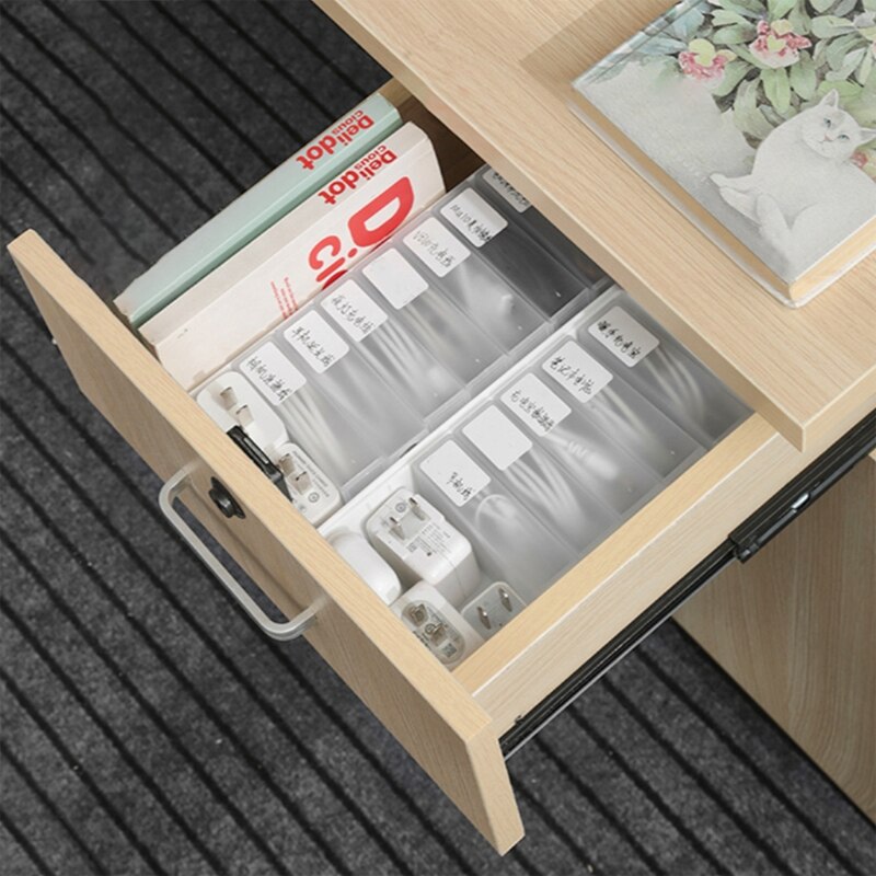 Y1QB 5 Grids Desktop Wire Cable Organizer Box USB Cable Storage Holder Case Jewelry Container