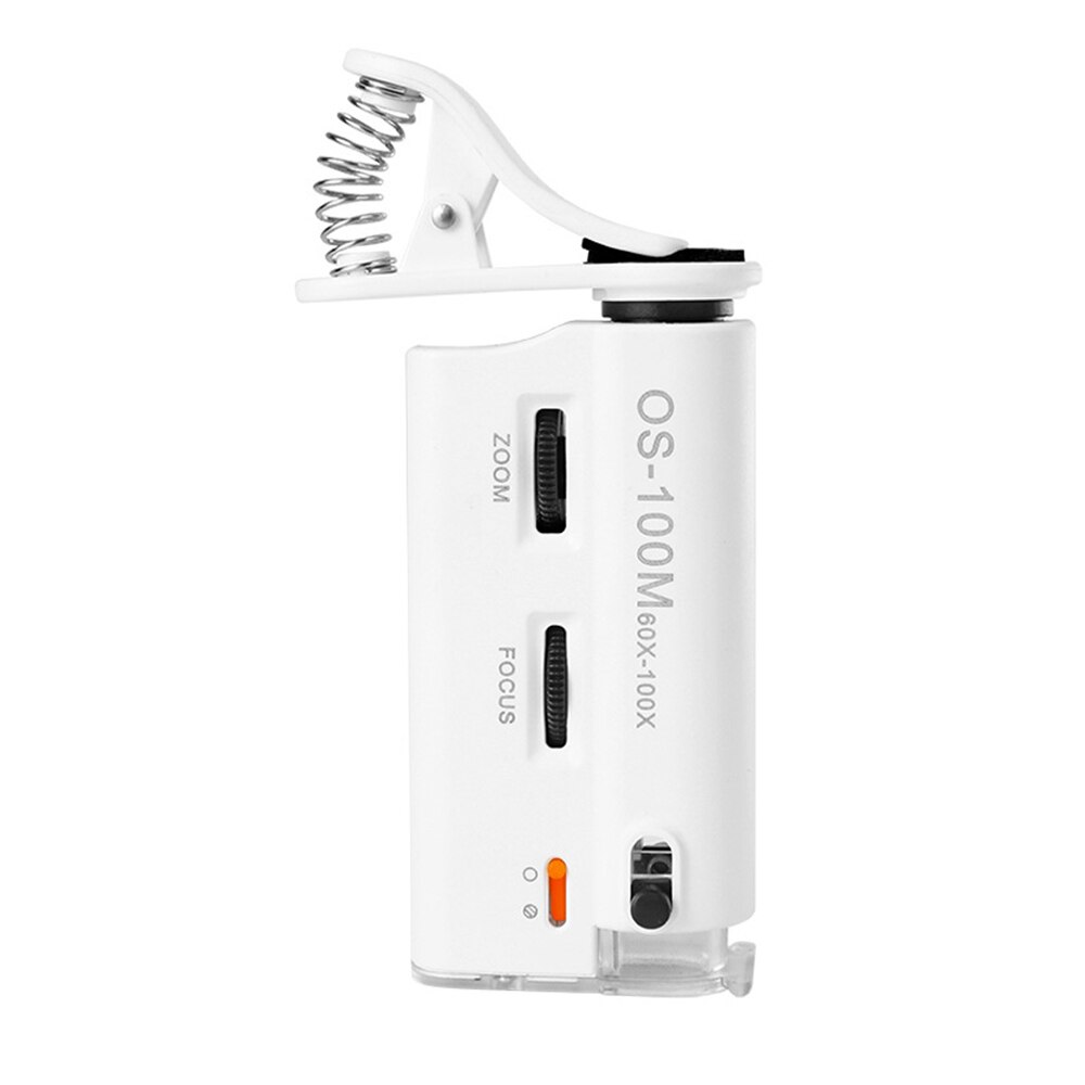 60-100X Cold-warm Light LED Cell Phone Microscope Universal Clip-type Microscope Magnifier With LED Lamp Magnifiers Loupe