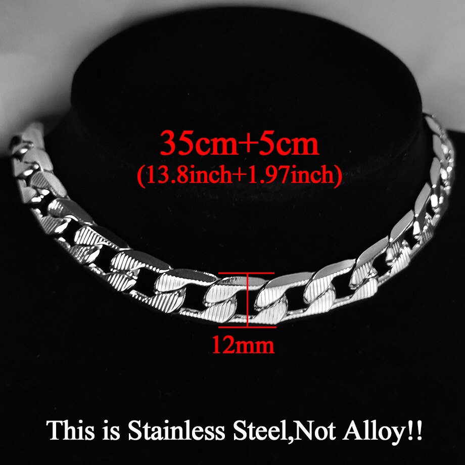 Punk Stainless Steel Choker Necklace For Women Silver Color Short Big Thick Neck Chain Chokers Necklaces Jewelry Neckless: XL248STS35