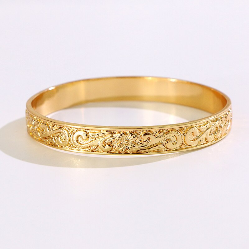 Diga olá diâmetro interno 7-9cm polinésia estilo havaiano cor de ouro flor homem mulher em torno pulseira k6606