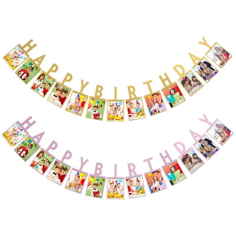 Happy Birthday slinger, gouden Happy Birthday banner, verjaardagsslinger, Happy Birthday decoratie, voor volwassenen en kinderen verjaardagsfeest decoratie