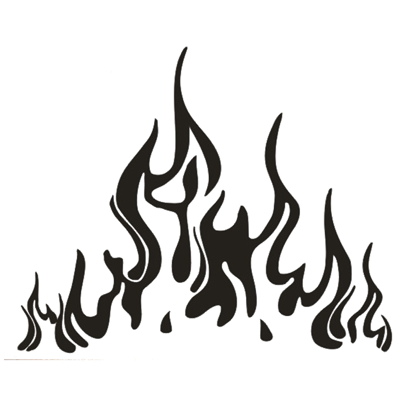 Calcomanías especiales de pared de llama de fuego para chimenea, decoración artística para sala de estar, póster de vinilo adhesivo ph486: Black / 57x70cm