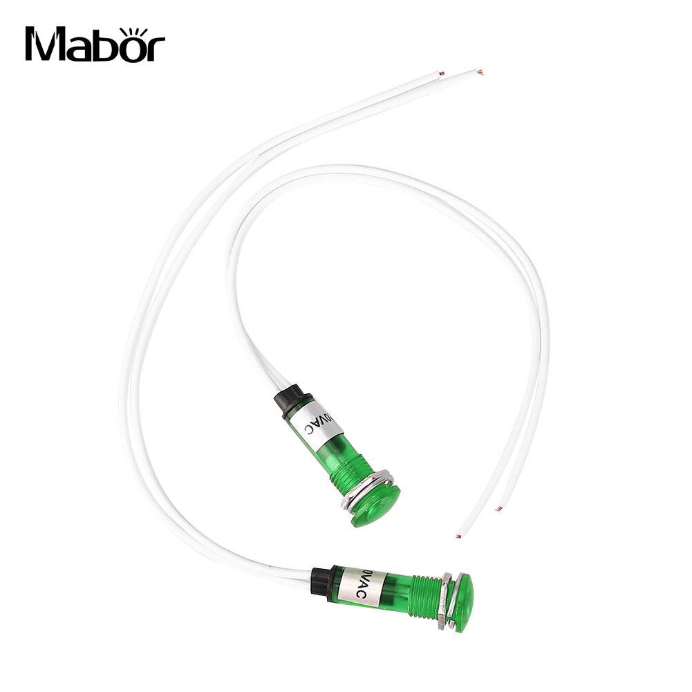 1pcs Auto Marine Boot LED Waarschuwing Dashboard Signal Lights Pilot Lamp 220V 10mm