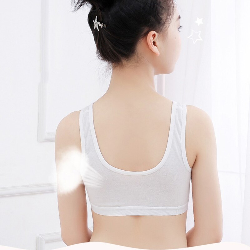 Crop top con spugna imbottita reggiseno sportivo da allenamento per ragazze intimo morbido per allenamento reggiseno in cotone per ragazze adolescenti